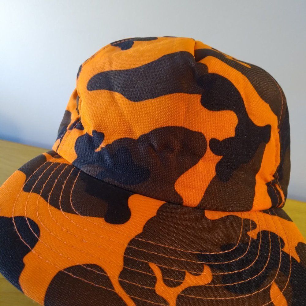 Vintage Winchester Orange Camouflage Strap Back Trucker Hat - Picture 2 of 7